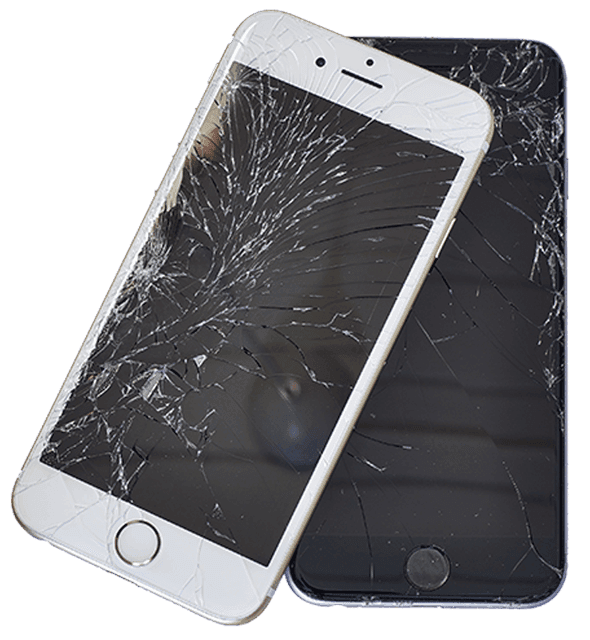 Cracked phone screens before repair